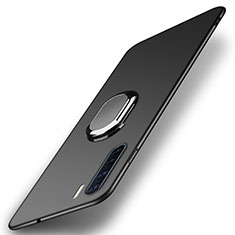 Oppo A91用ハードケース プラスチック 質感もマット アンド指輪 マグネット式 A02 Oppo ブラック