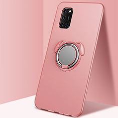 Oppo A92用極薄ソフトケース シリコンケース 耐衝撃 全面保護 アンド指輪 マグネット式 バンパー A05 Oppo ローズゴールド