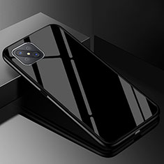 Oppo A92s 5G用ハイブリットバンパーケース プラスチック 鏡面 虹 グラデーション 勾配色 カバー Oppo ブラック