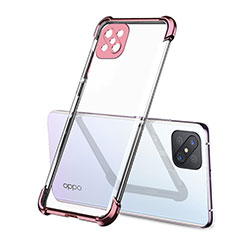 Oppo A92s 5G用極薄ソフトケース シリコンケース 耐衝撃 全面保護 クリア透明 H01 Oppo ローズゴールド