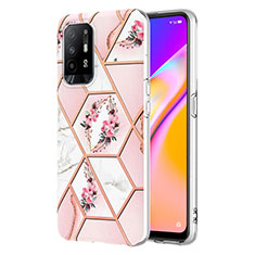 Oppo A94 5G用シリコンケース ソフトタッチラバー バタフライ パターン カバー Y02B Oppo ピンク