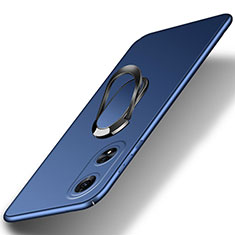 Oppo A98 5G用ハードケース プラスチック 質感もマット アンド指輪 マグネット式 Oppo ネイビー