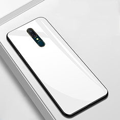 Oppo A9X用ハイブリットバンパーケース プラスチック 鏡面 カバー Oppo ホワイト