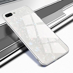 Oppo AX5用ハイブリットバンパーケース プラスチック 鏡面 カバー M01 Oppo ホワイト