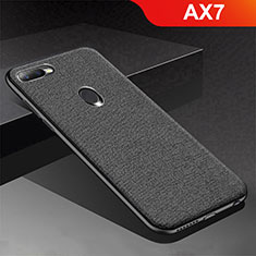 Oppo AX7用シリコンケース ソフトタッチラバー ツイル カバー Oppo ブラック