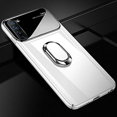 Oppo F15用ハードケース プラスチック 質感もマット アンド指輪 マグネット式 A01 Oppo ホワイト