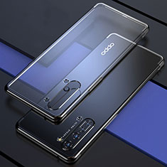 Oppo F15用極薄ソフトケース シリコンケース 耐衝撃 全面保護 クリア透明 H03 Oppo ブラック