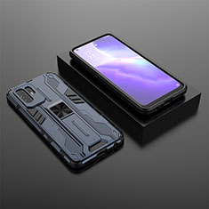Oppo F19 Pro+ Plus 5G用ハイブリットバンパーケース スタンド プラスチック 兼シリコーン カバー マグネット式 T02 Oppo ネイビー