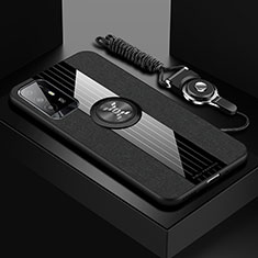 Oppo F19 Pro+ Plus 5G用極薄ソフトケース シリコンケース 耐衝撃 全面保護 アンド指輪 マグネット式 バンパー X03L Oppo ブラック