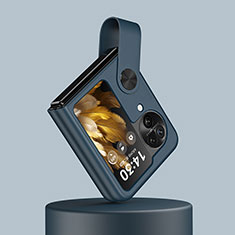 Oppo Find N3 Flip 5G用ハードケース プラスチック 質感もマット 前面と背面 360度 フルカバー QH1 Oppo ネイビー