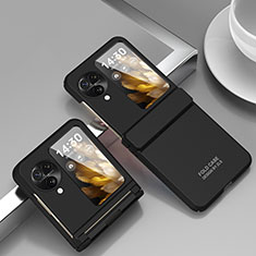 Oppo Find N3 Flip 5G用ハードケース プラスチック 質感もマット 前面と背面 360度 フルカバー ZL11 Oppo ブラック