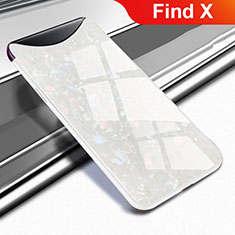 Oppo Find X用ハイブリットバンパーケース プラスチック 鏡面 カバー Oppo ホワイト