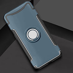 Oppo Find X用ハイブリットバンパーケース プラスチック アンド指輪 兼シリコーン カバー Oppo シアン