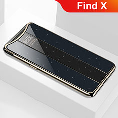 Oppo Find X用ハイブリットバンパーケース プラスチック 鏡面 カバー M01 Oppo ブラック