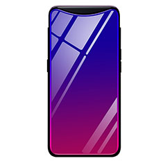 Oppo Find X Super Flash Edition用ハイブリットバンパーケース プラスチック 鏡面 虹 グラデーション 勾配色 カバー H01 Oppo パープル