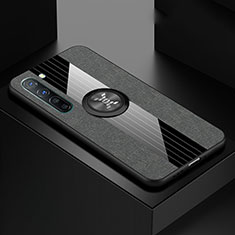 Oppo Find X2 Lite用極薄ソフトケース シリコンケース 耐衝撃 全面保護 アンド指輪 マグネット式 バンパー A02 Oppo グレー