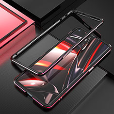 Oppo Find X2 Neo用ケース 高級感 手触り良い アルミメタル 製の金属製 バンパー カバー A01 Oppo レッド・ブラック