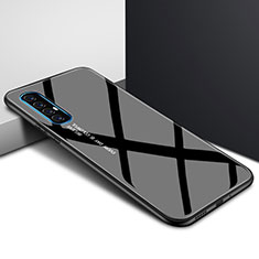 Oppo Find X2 Neo用ハイブリットバンパーケース プラスチック パターン 鏡面 カバー S01 Oppo ブラック