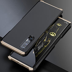 Oppo Find X2 Neo用ケース 高級感 手触り良い アルミメタル 製の金属製 カバー Oppo ゴールド