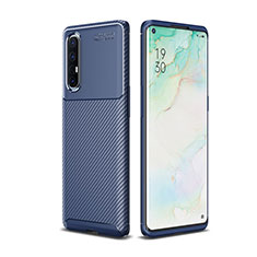 Oppo Find X2 Neo用シリコンケース ソフトタッチラバー ツイル カバー Oppo ネイビー