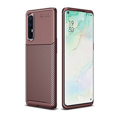 Oppo Find X2 Neo用シリコンケース ソフトタッチラバー ツイル カバー Oppo ブラウン