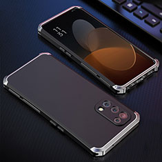 Oppo Find X3 Lite 5G用360度 フルカバー ケース 高級感 手触り良い アルミメタル 製の金属製 Oppo シルバー・ブラック
