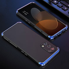 Oppo Find X3 Lite 5G用360度 フルカバー ケース 高級感 手触り良い アルミメタル 製の金属製 Oppo ネイビー・ブラック