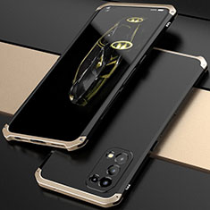 Oppo Find X3 Lite 5G用360度 フルカバー ケース 高級感 手触り良い アルミメタル 製の金属製 M01 Oppo ゴールド・ブラック