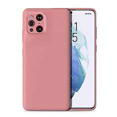 Oppo Find X3 Pro 5G用360度 フルカバー極薄ソフトケース シリコンケース 耐衝撃 全面保護 バンパー Oppo ピンク