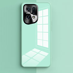 Oppo Find X5 5G用ハイブリットバンパーケース プラスチック 鏡面 カバー Oppo ライトグリーン