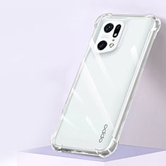 Oppo Find X5 5G用極薄ソフトケース シリコンケース 耐衝撃 全面保護 クリア透明 T04 Oppo クリア