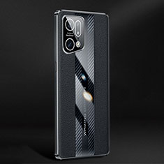 Oppo Find X5 Pro 5G用ケース 高級感 手触り良いレザー柄 JB3 Oppo ブラック