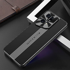 Oppo Find X5 Pro 5G用ケース 高級感 手触り良い アルミメタル 製の金属製 兼シリコン カバー J01 Oppo ブラック