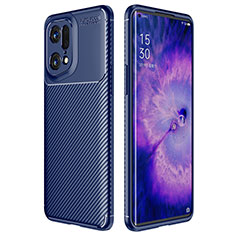 Oppo Find X5 Pro 5G用シリコンケース ソフトタッチラバー ツイル カバー Oppo ネイビー