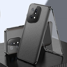 Oppo Find X5 Pro 5G用360度 フルカバー ケース 高級感 手触り良い アルミメタル 製の金属製 Oppo ブラック