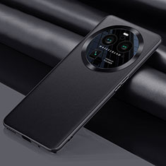 Oppo Find X6 5G用ケース 高級感 手触り良いレザー柄 QK2 Oppo ブラック