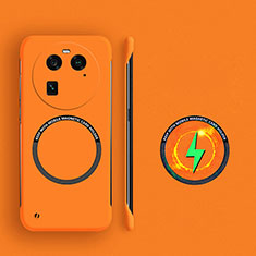 Oppo Find X6 5G用ハードケース プラスチック 質感もマット フレームレス カバー Mag-Safe 磁気 Magnetic Oppo オレンジ