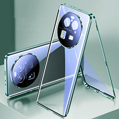 Oppo Find X6 5G用ケース 高級感 手触り良い アルミメタル 製の金属製 360度 フルカバーバンパー 鏡面 カバー P02 Oppo グリーン