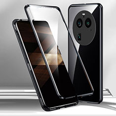 Oppo Find X6 5G用ケース 高級感 手触り良い アルミメタル 製の金属製 360度 フルカバーバンパー 鏡面 カバー Oppo ブラック