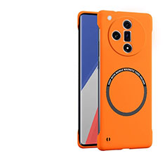 Oppo Find X7 5G用ハードケース プラスチック 質感もマット フレームレス カバー Mag-Safe 磁気 Magnetic Oppo オレンジ