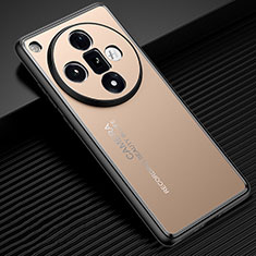 Oppo Find X7 5G用ケース 高級感 手触り良い アルミメタル 製の金属製 兼シリコン カバー JL2 Oppo ゴールド