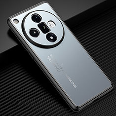 Oppo Find X7 5G用ケース 高級感 手触り良い アルミメタル 製の金属製 兼シリコン カバー JL2 Oppo ネイビー