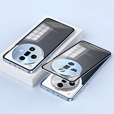 Oppo Find X7 5G用ケース 高級感 手触り良い アルミメタル 製の金属製 360度 フルカバーバンパー 鏡面 カバー P02 Oppo ネイビー
