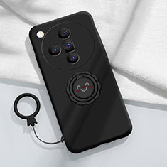 Oppo Find X7 Ultra 5G用極薄ソフトケース シリコンケース 耐衝撃 全面保護 アンド指輪 マグネット式 バンパー S01 Oppo ブラック