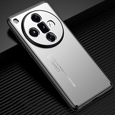 Oppo Find X7 Ultra 5G用ケース 高級感 手触り良い アルミメタル 製の金属製 兼シリコン カバー JL2 Oppo シルバー