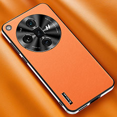 Oppo Find X7 Ultra 5G用ケース 高級感 手触り良いレザー柄 AT1 Oppo オレンジ