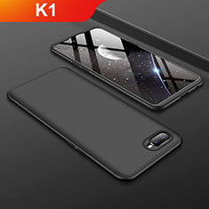 Oppo K1用ハードケース プラスチック 質感もマット 前面と背面 360度 フルカバー Oppo ブラック