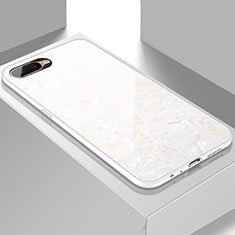 Oppo K1用ハイブリットバンパーケース プラスチック 鏡面 カバー T01 Oppo ホワイト