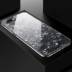 Oppo K1用ハイブリットバンパーケース プラスチック 鏡面 カバー T01 Oppo ブラック