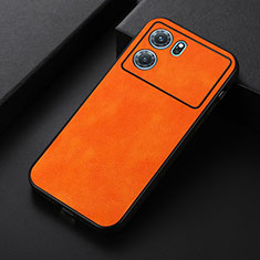 Oppo K10 5G用ケース 高級感 手触り良いレザー柄 B06H Oppo オレンジ